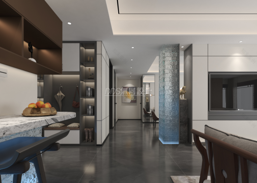 '摩登'中式大宅,红木家具与抽象艺术的完美融合-37