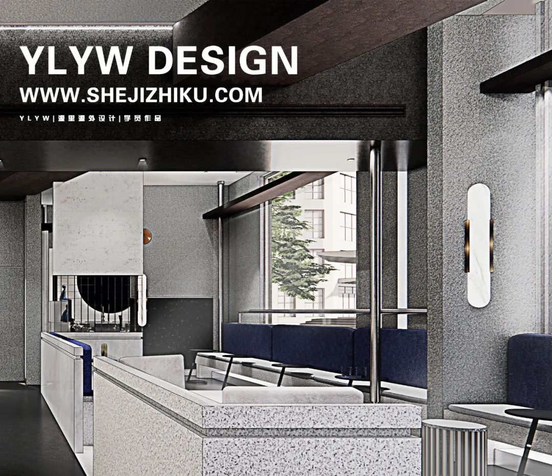 康定斯基灵感几何咖啡厅丨源里源外设计-23