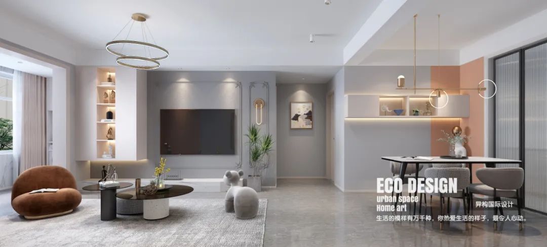 暖色调轻奢空间 | 西安亿润花园三室两厅设计案例-118