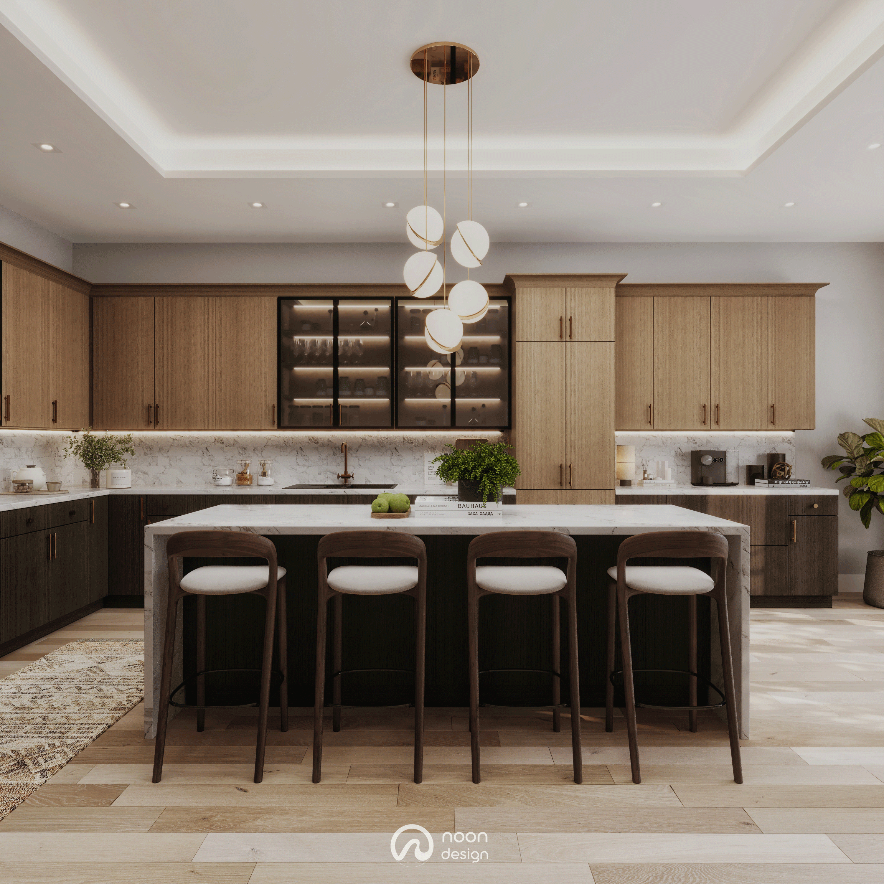 橡木之光厨房丨美国夏洛特丨Noon Design Studio-11
