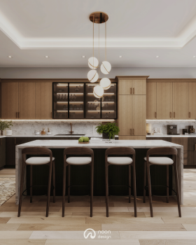 橡木之光厨房丨美国夏洛特丨Noon Design Studio