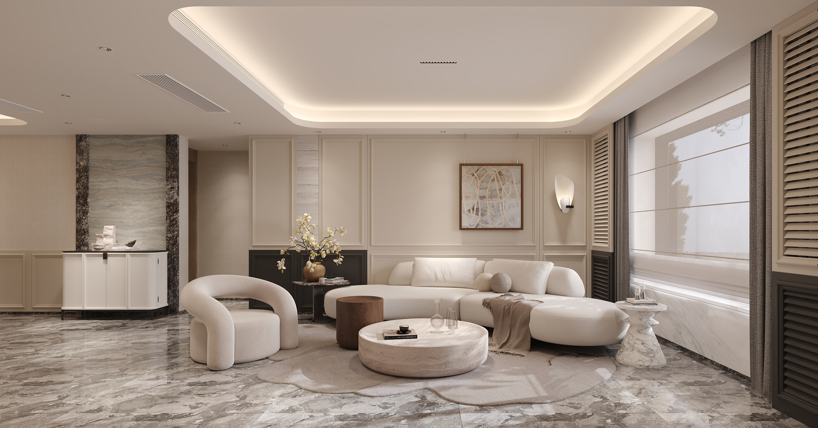 沈阳  雅颂阁145㎡  港式轻奢效果表现-2