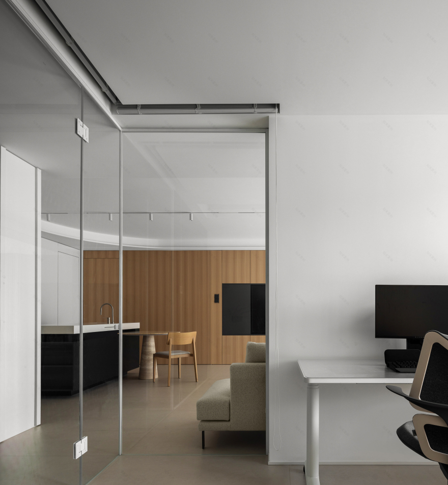 以木为序,120㎡室内极简生活空间设计丨费弗设计-9