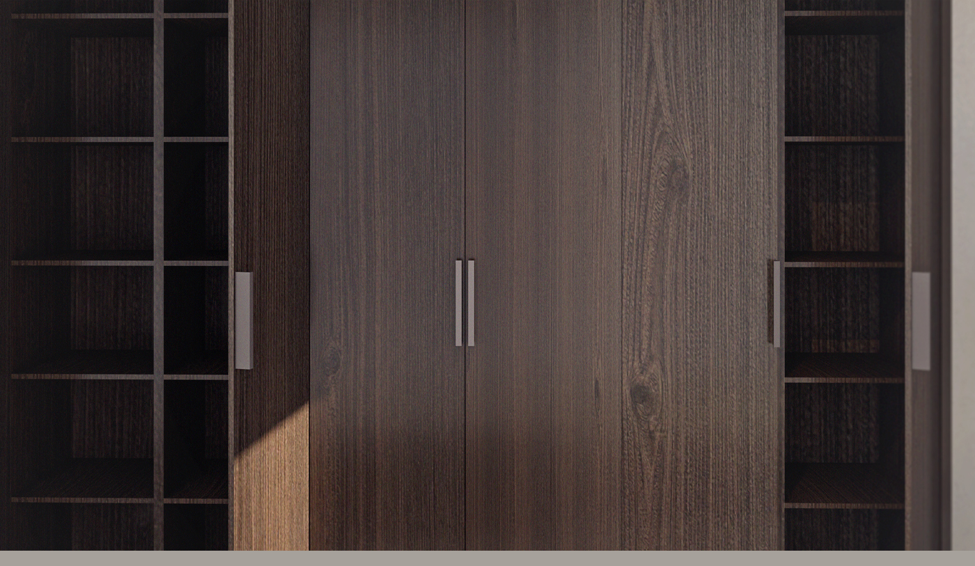 Technical drawing and 3D visual design of the wardrobe-4