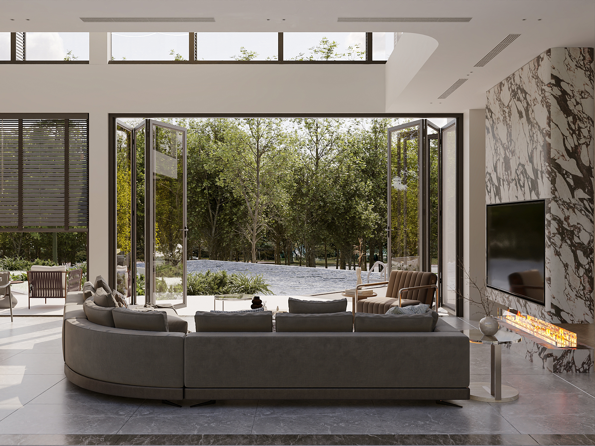 LIVINGROOM & KITCHEN - VILLA DONG XUAN - HA NOI-1