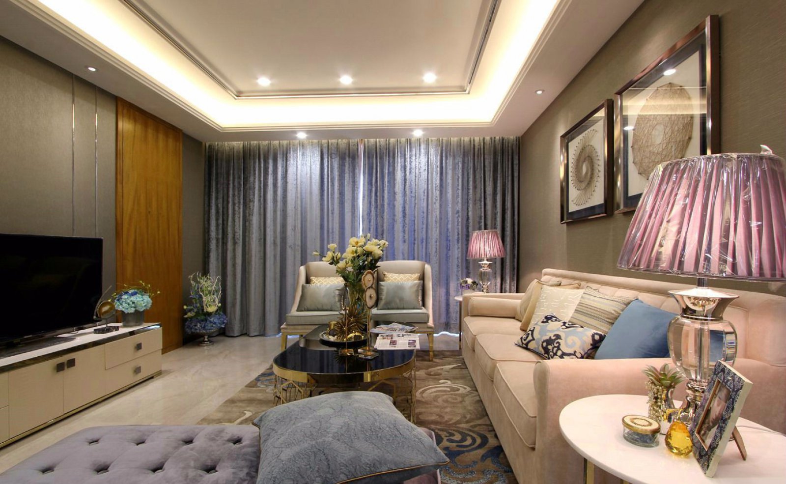 海韵名邦简欧样板房软装设计  泊含设计-3