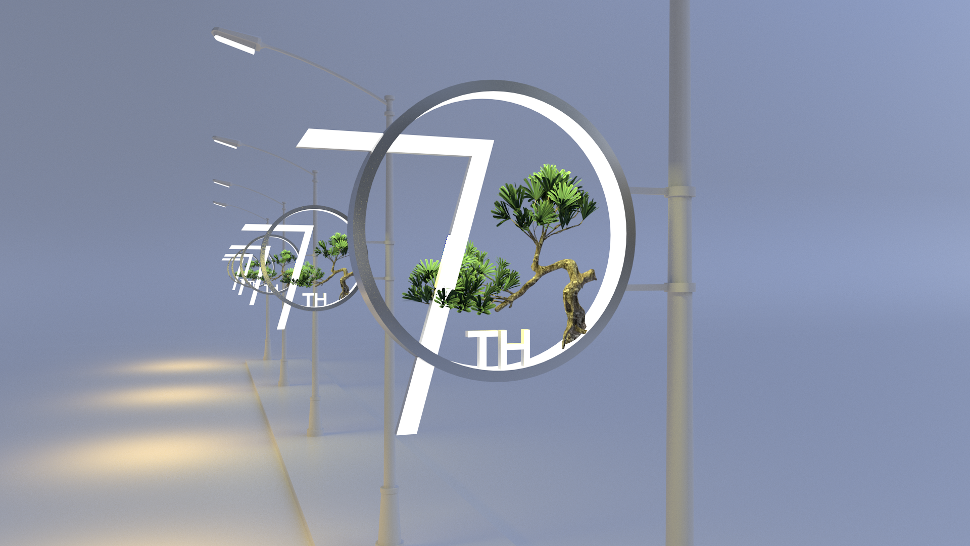 国庆70周年,北京西山路灯景观-9