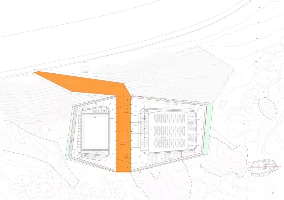 西班牙普拉森西亚礼堂 | 嵌入地下的橙色峡谷明灯-50