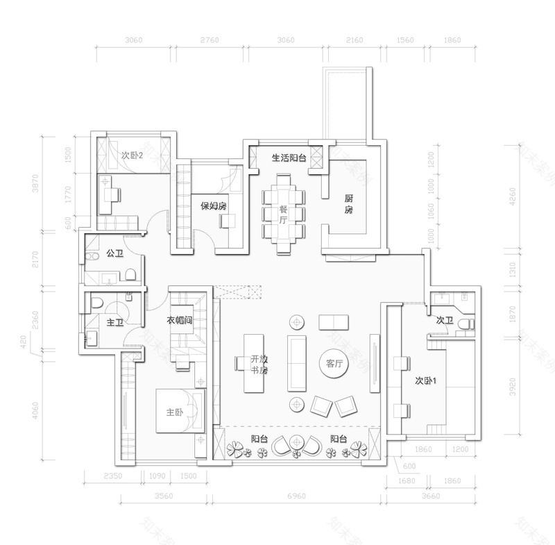 200 平米现代中式入住家装-6