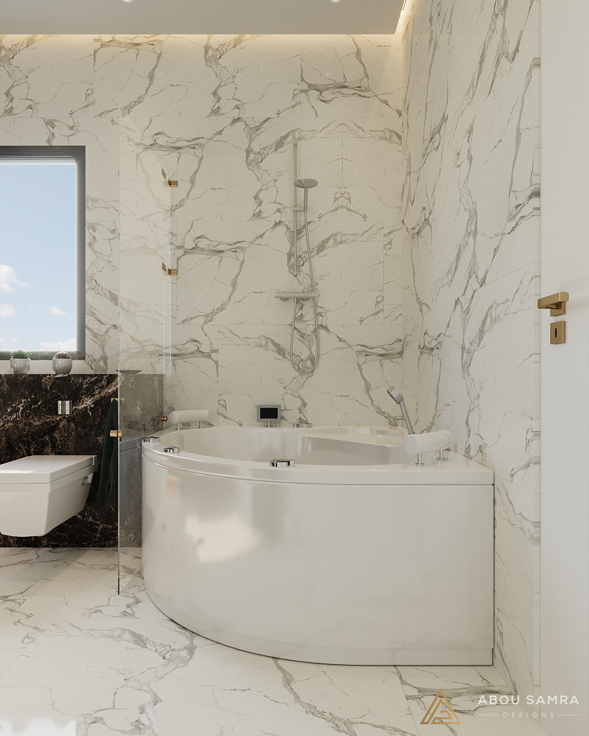 新古典主义卧室带浴室丨沙特阿拉伯丨Abou Samra Group-19