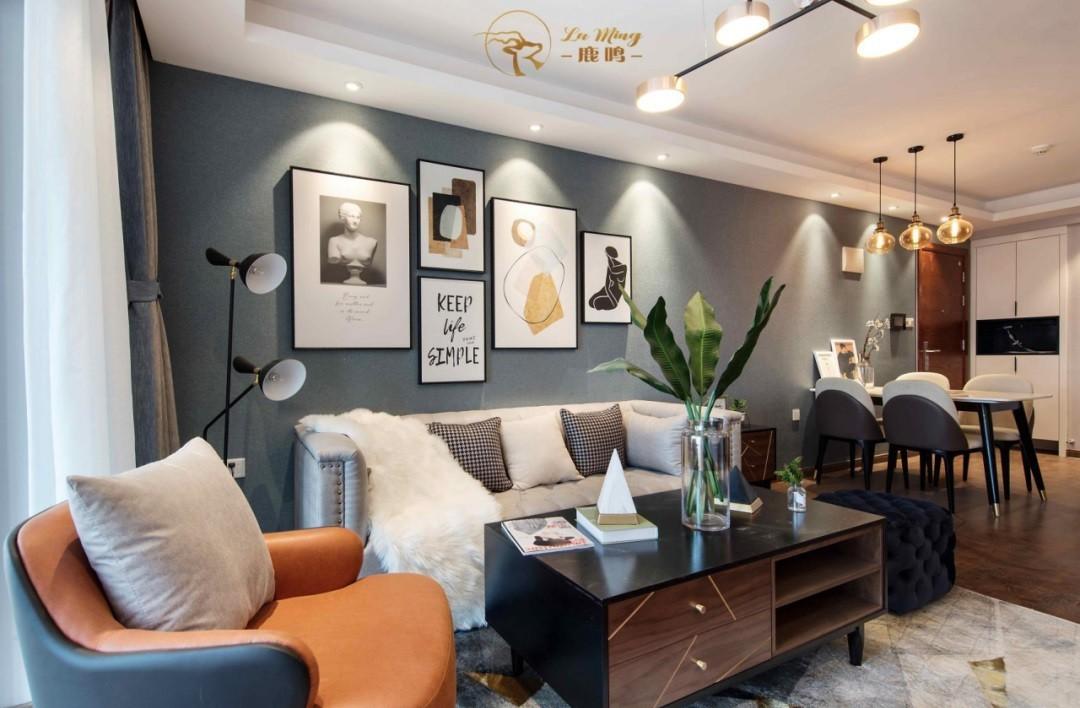 轻奢之家 | 时尚铆钉沙发搭配实木茶几,打造静谧美丽空间-9