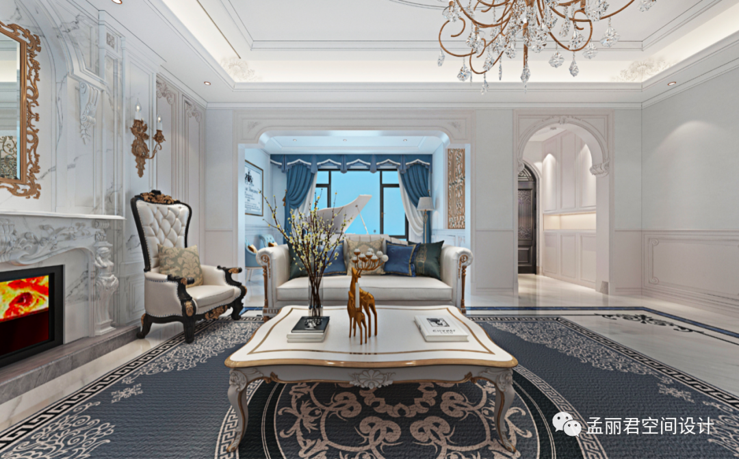 淄博绿城玫瑰园法式轻奢别墅设计丨中国淄博丨孟丽君空间设计-6