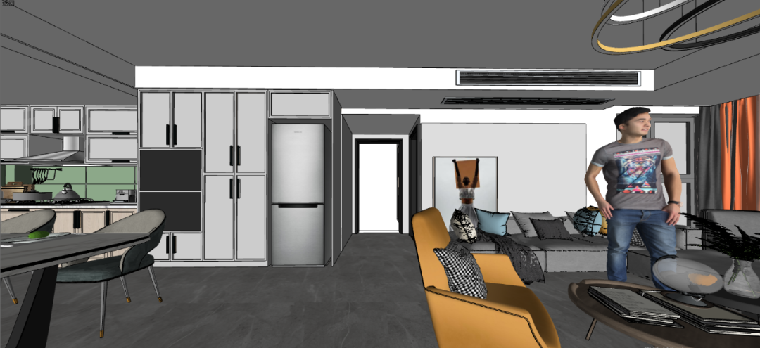 90㎡现代极简鑫利家园,Kaws 新家的空间艺术-52