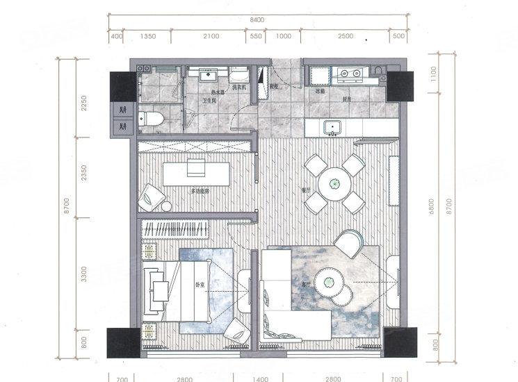 北欧风小二居空间设计-0