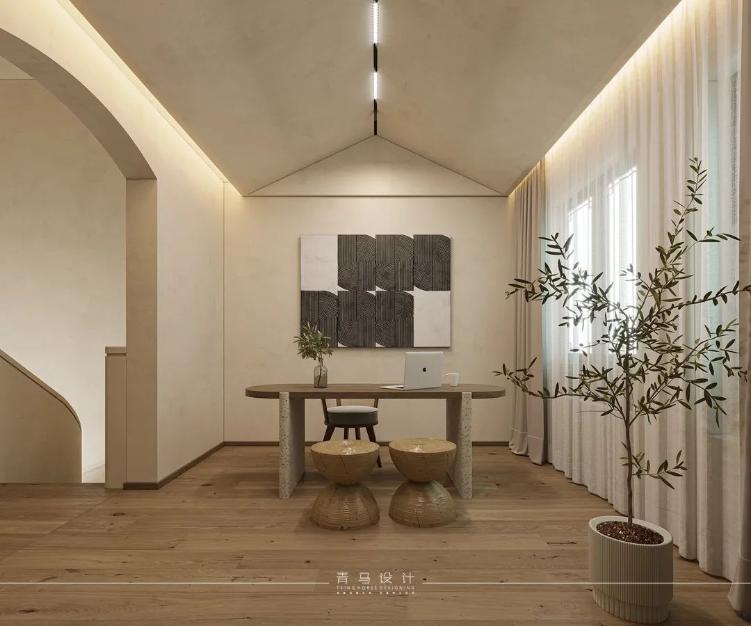 融创揽月府·赵志远设计·现代侘寂风格·380㎡合院丨青马别墅空间设计-73