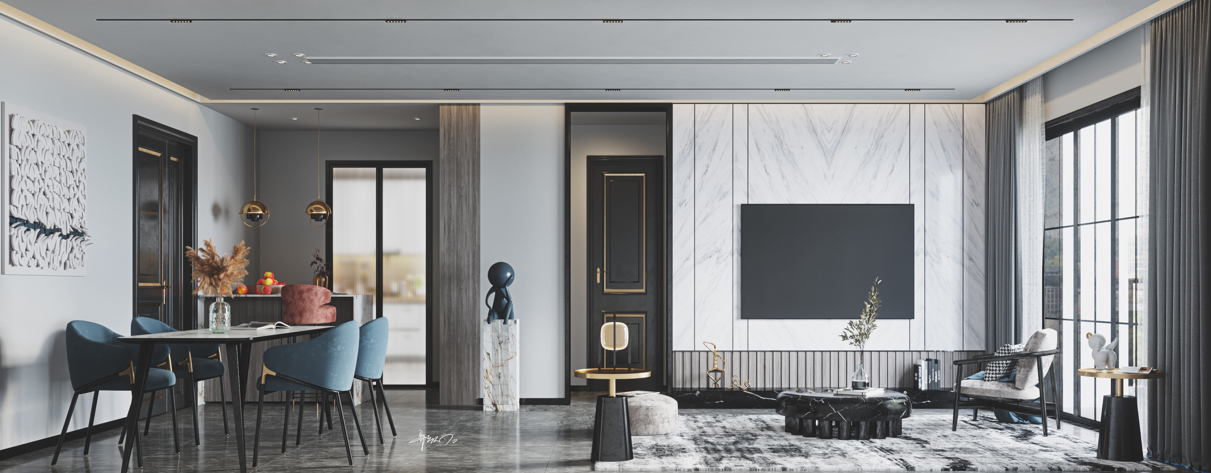 现代美式风格打造舒适生活空间-12