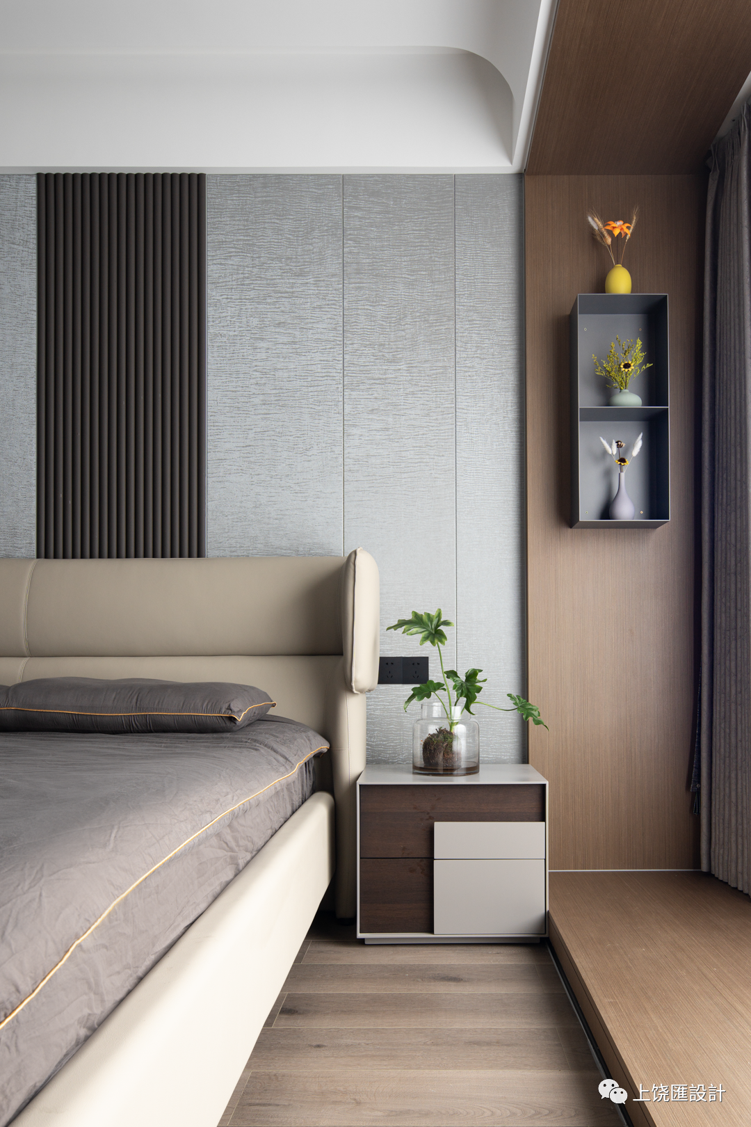 奶油白与原木色居住空间设计丨红石空间设计-29