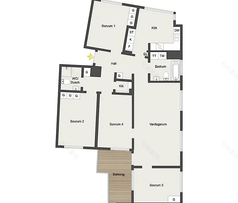 瑞典家庭公寓的色彩碰撞-19