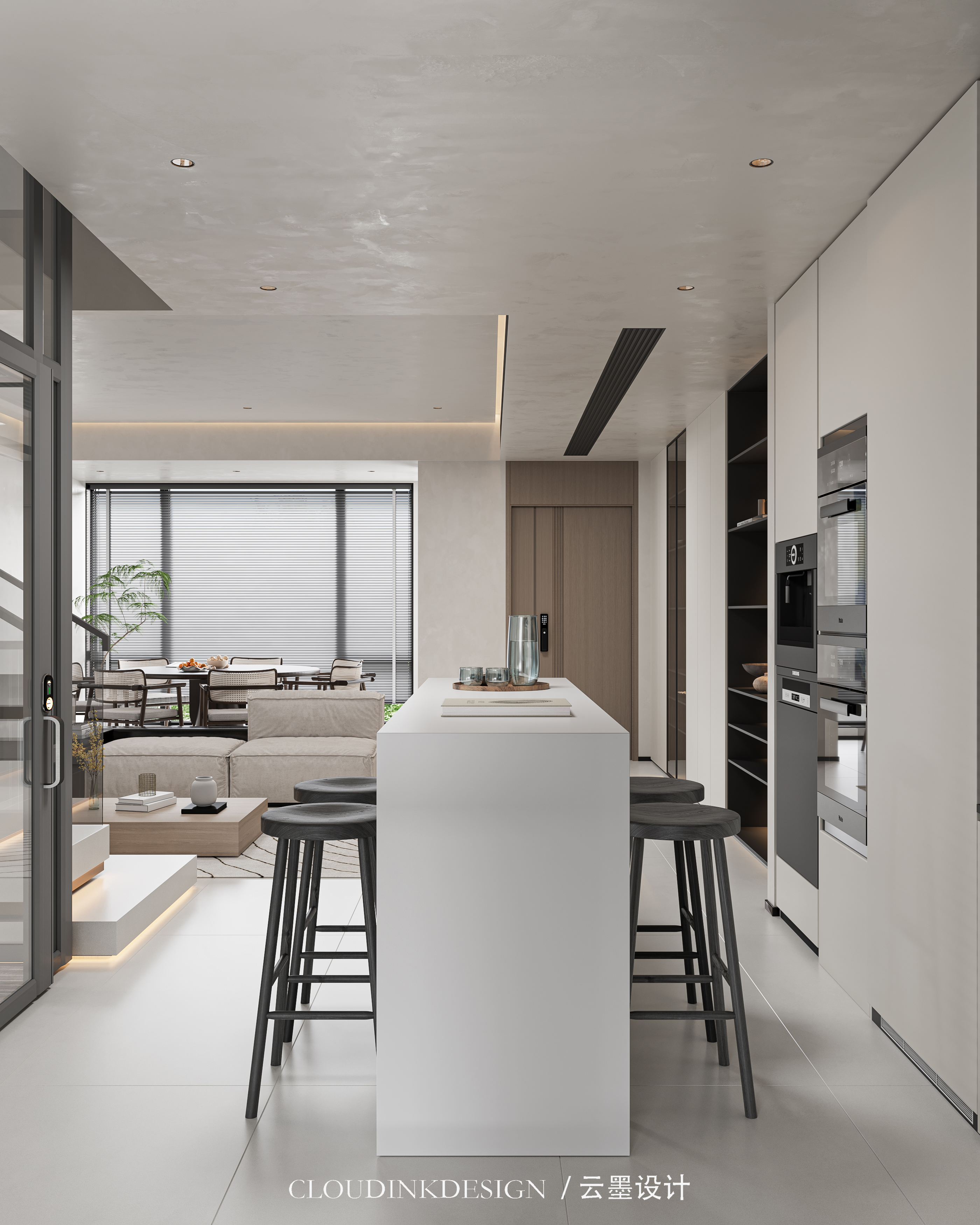 现代 奶油 两河院子 -8