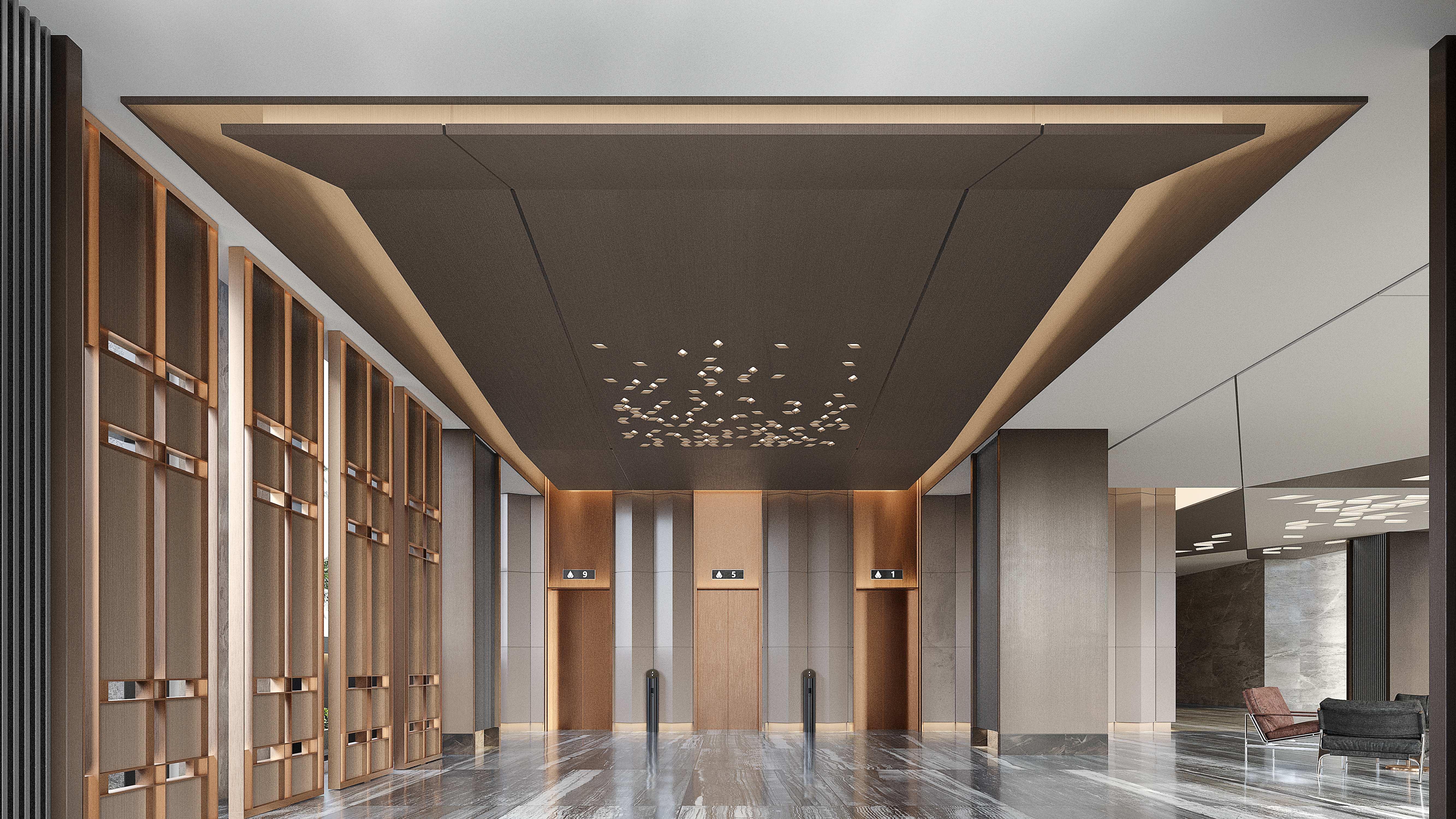 酒店空间大堂部分设计丨中国南通丨@ UNOR . 由內空間設計-7