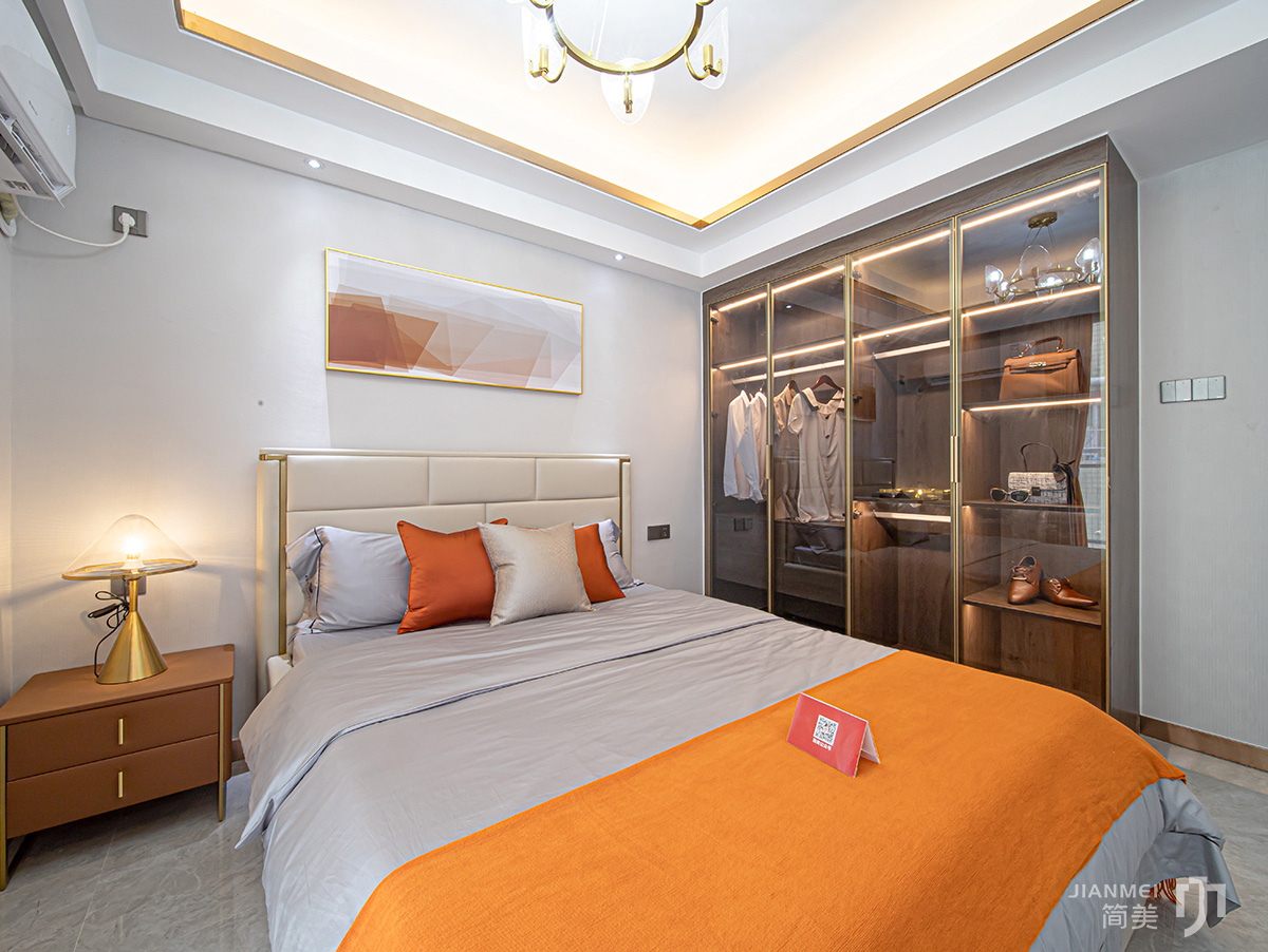60m²北欧轻奢风三房两厅，橙黄温暖空间-5