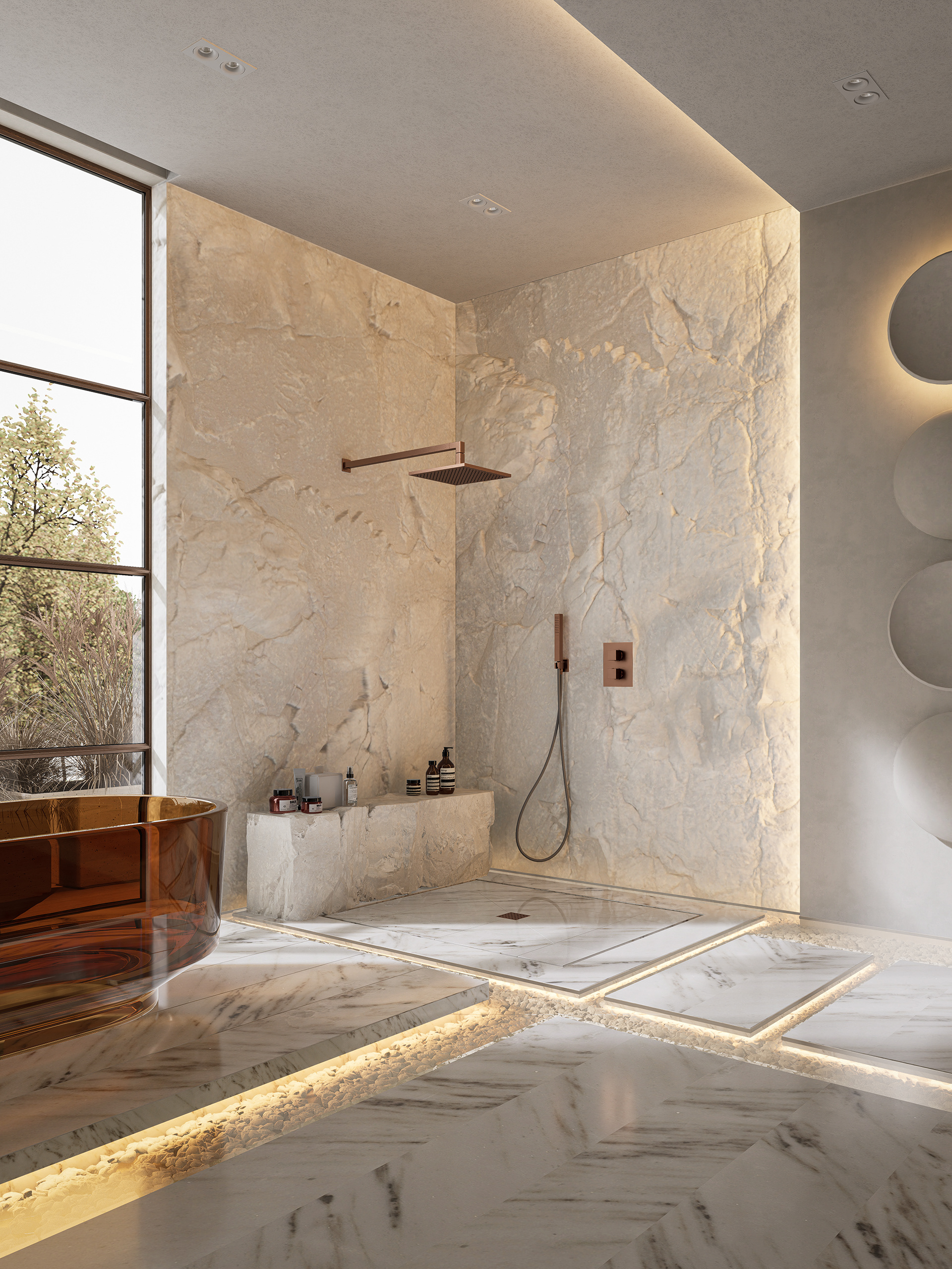 潘帕斯装饰风格启发的浴室-4