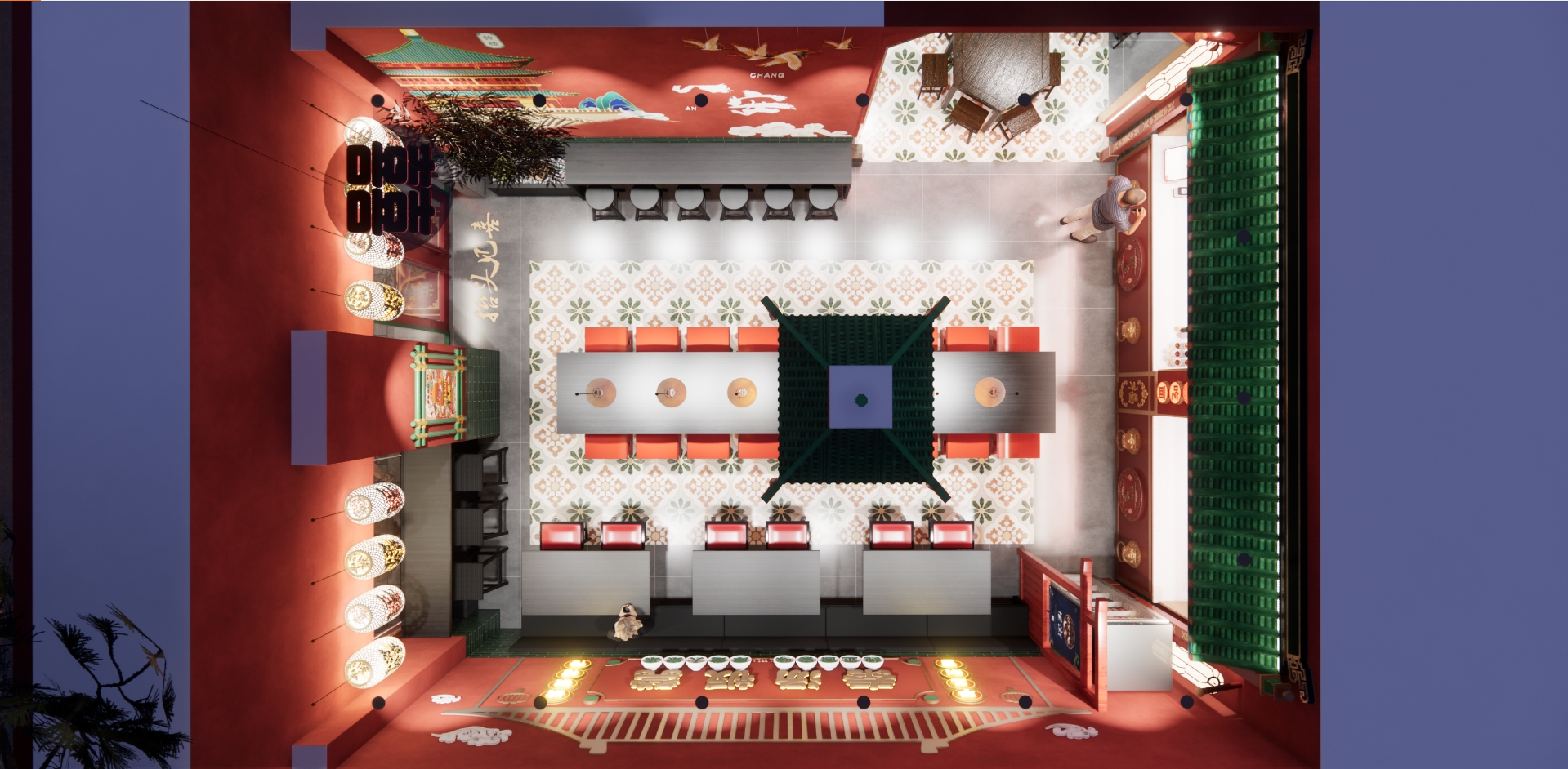 【秦汤板凳】天津网红西安面馆设计-48