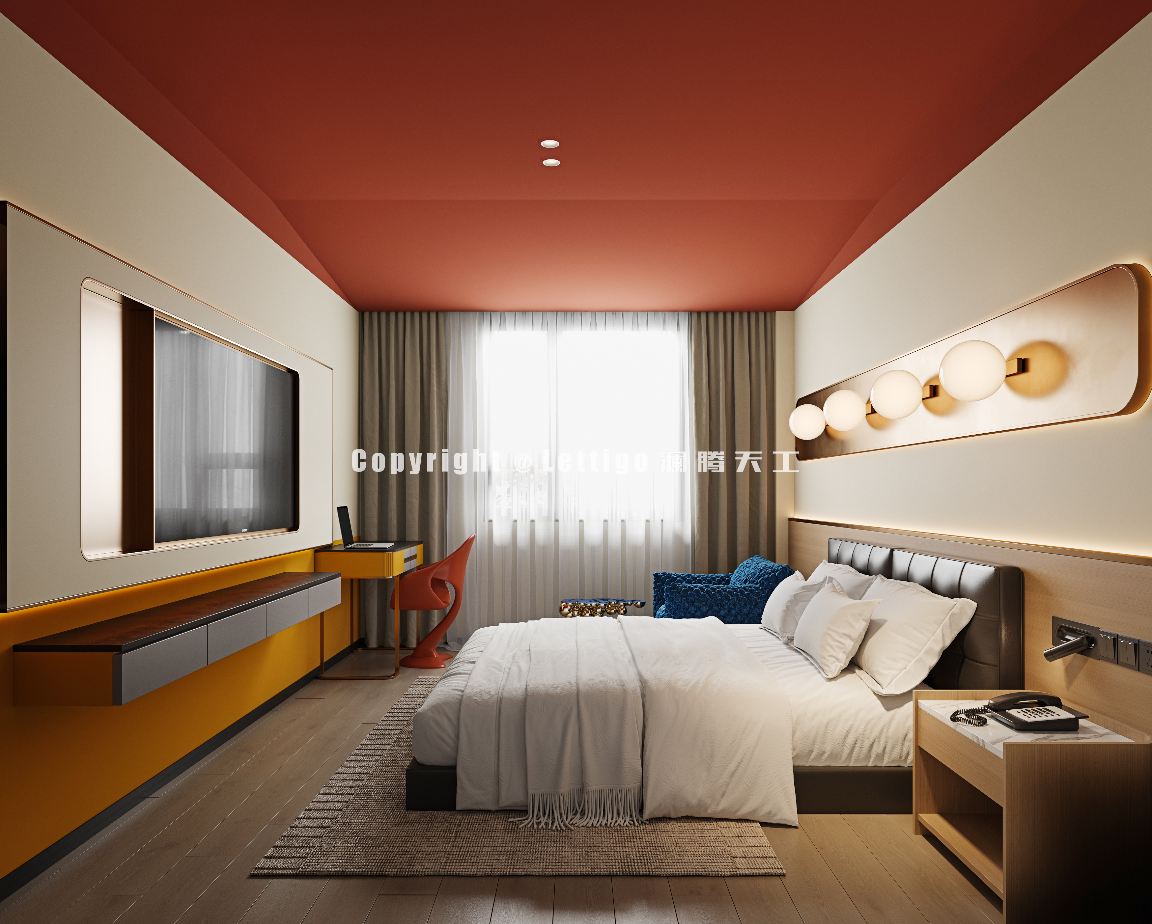 色彩丰富的酒店客房，缤纷而热烈-1