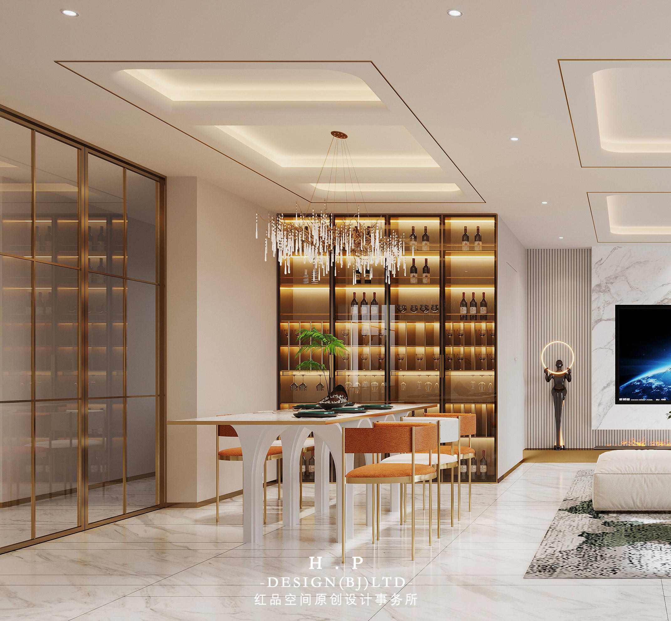 现代轻奢风格家居设计丨中国北京丨红品空间原创设计-10