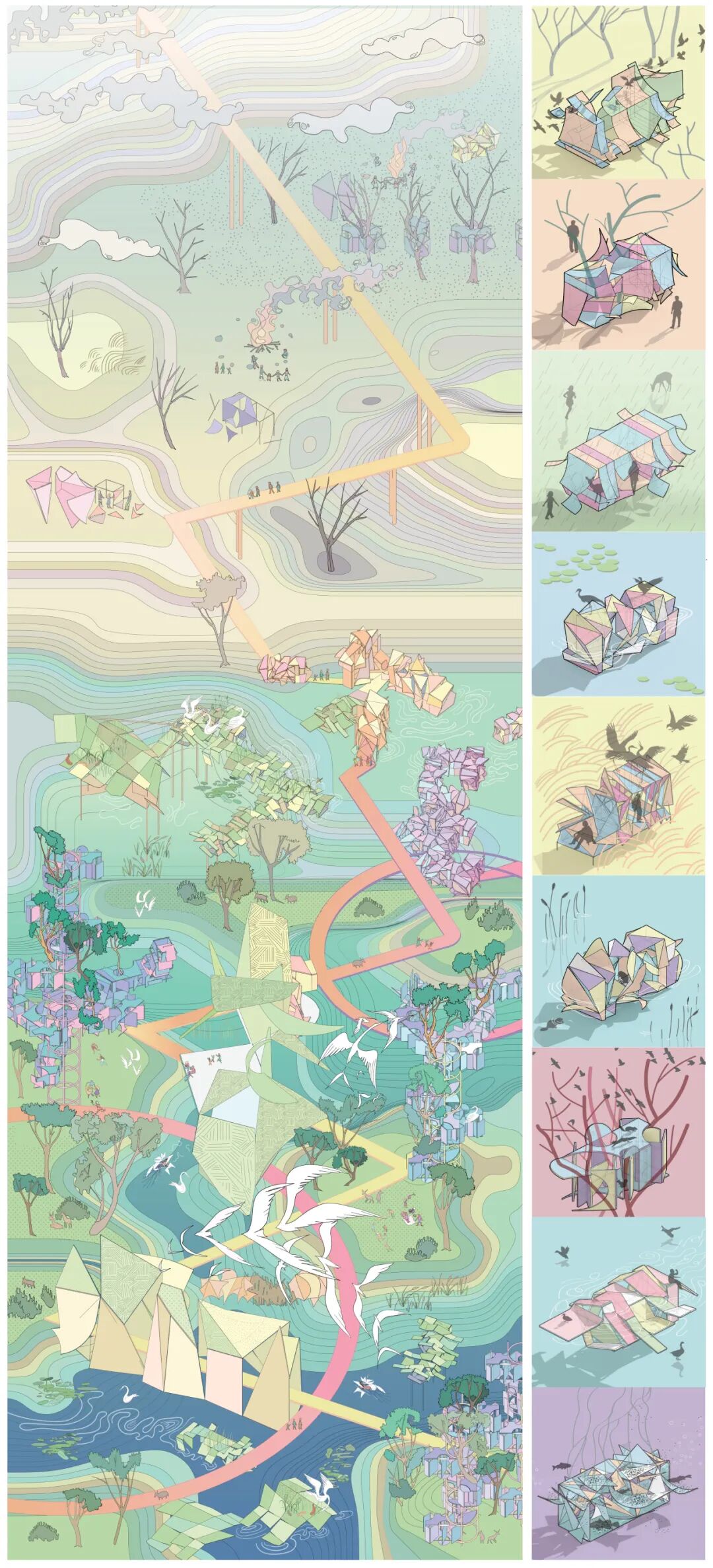 UIUC建筑大一惊艳课设！“几何动词+动态响应”打造共生建筑装置！-138