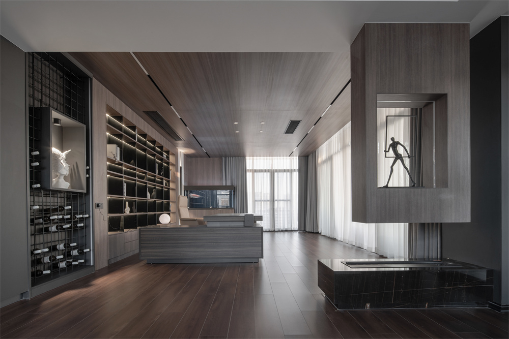 黑金设计师概念风别墅空间设计丨中国揭阳丨左岸空间设计-17