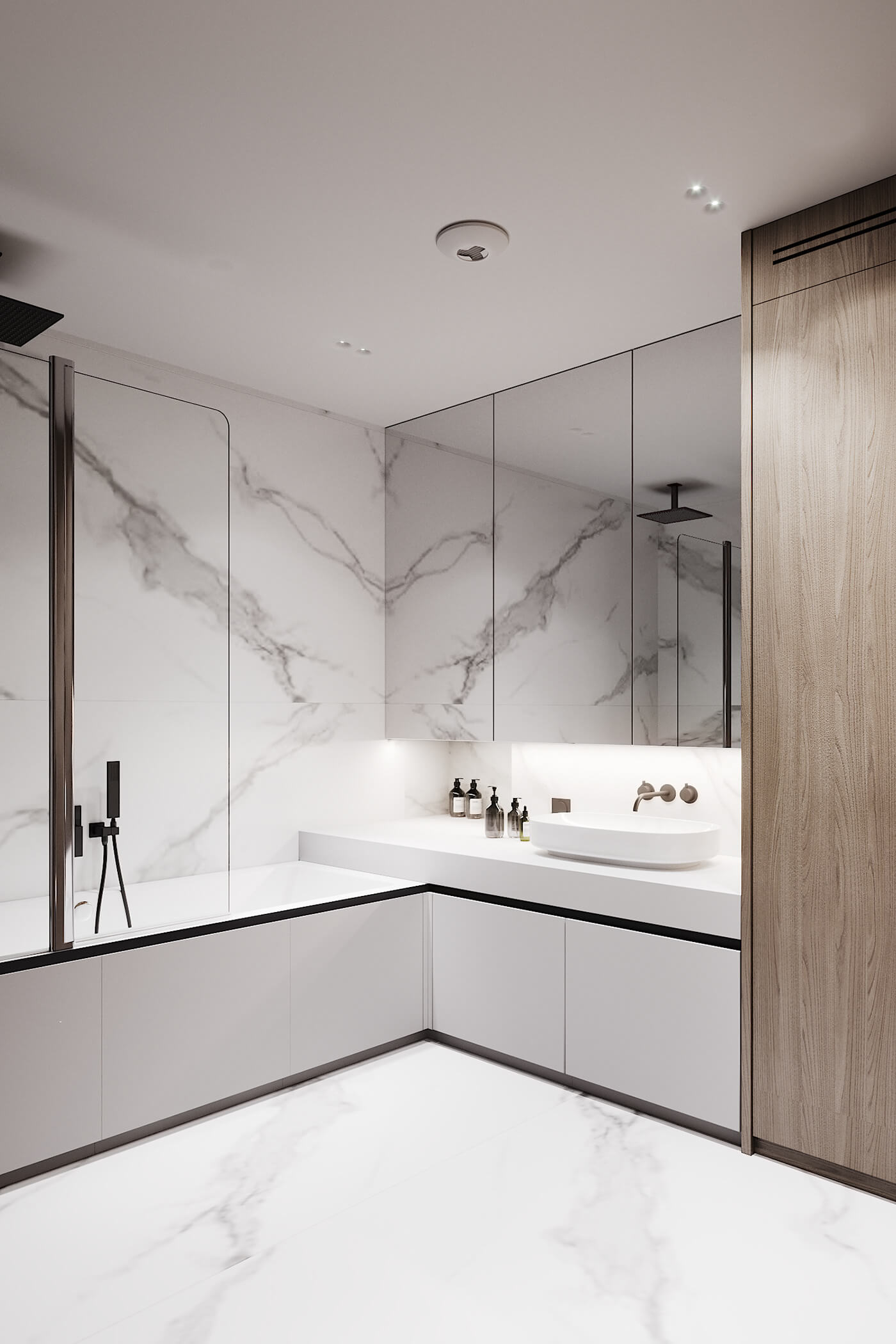 127㎡住宅设计，黑白灰+原木，超有魅力！-13