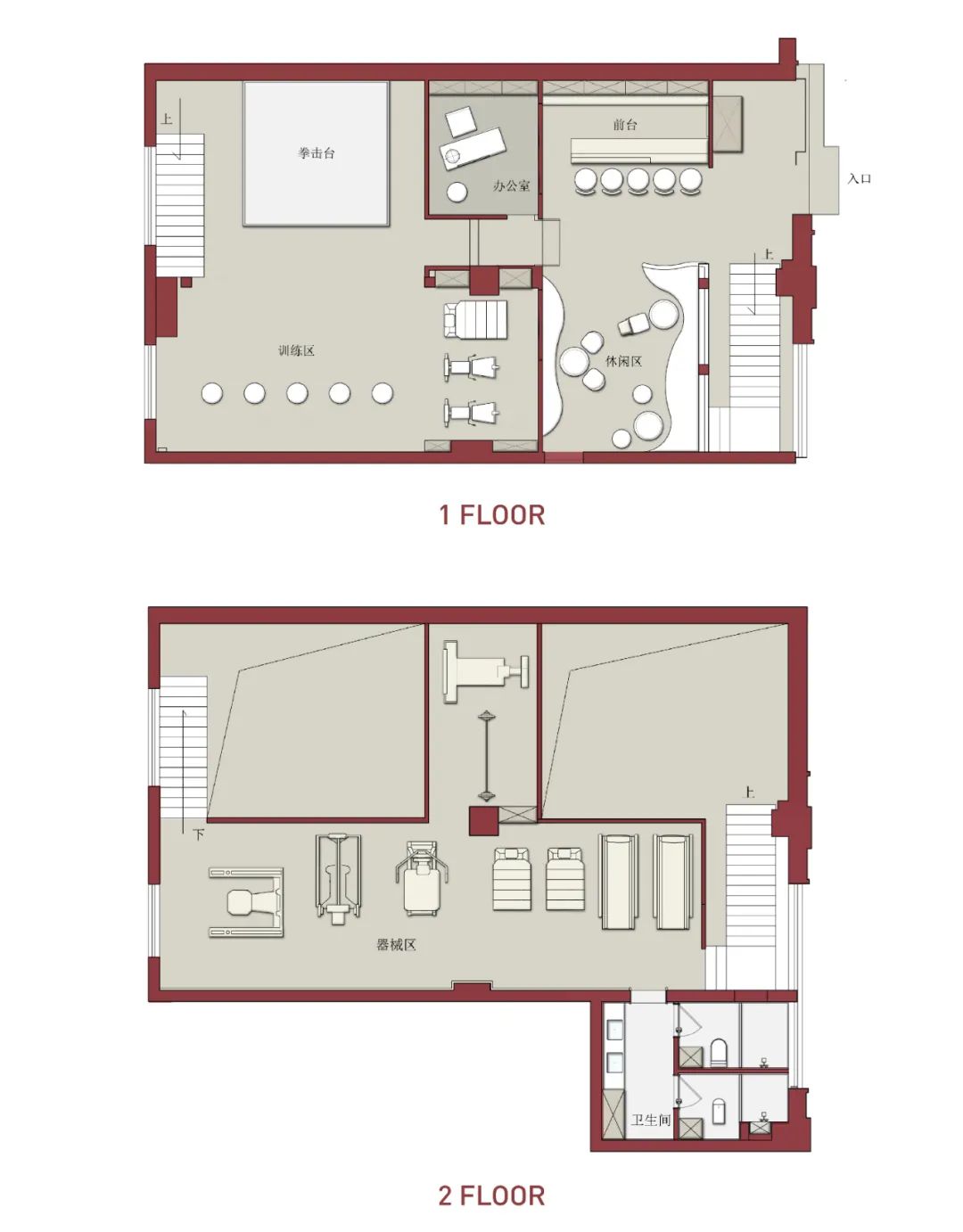 拳击激情空间 RBF BOXING 拳击工作室全案设计丨二间半设计事务所-49