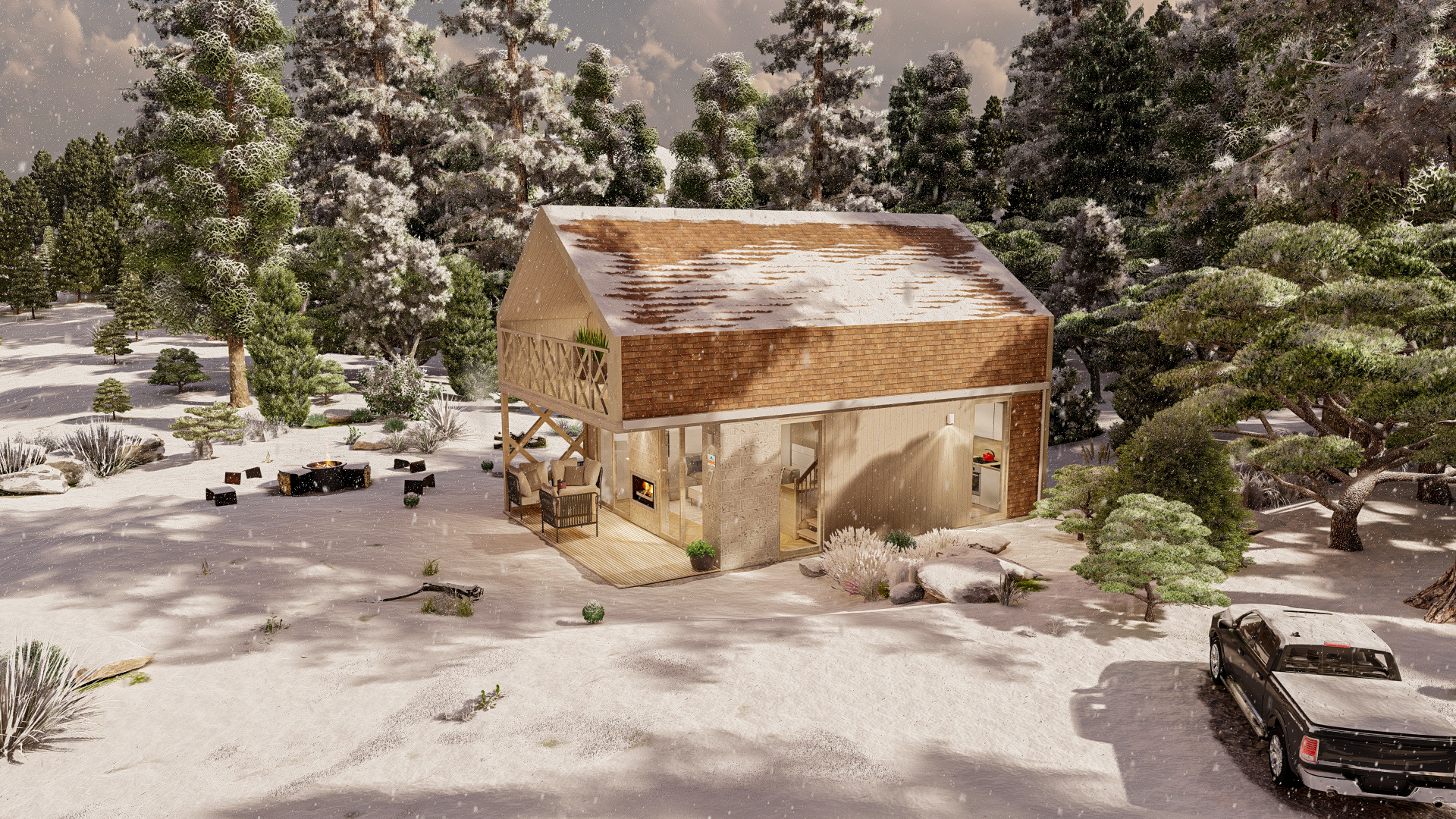 Alpine Style House Bungalow Chalet-12