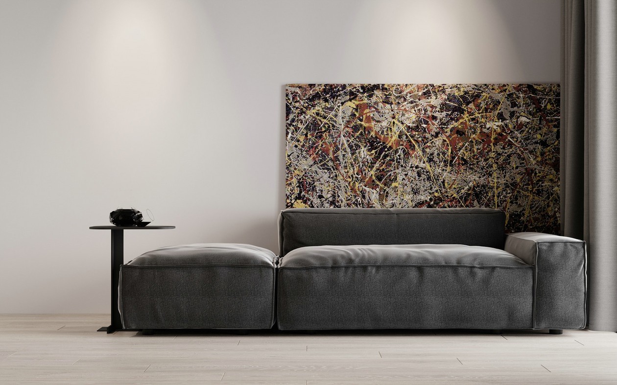 高级黑+橙色卧室设计-10