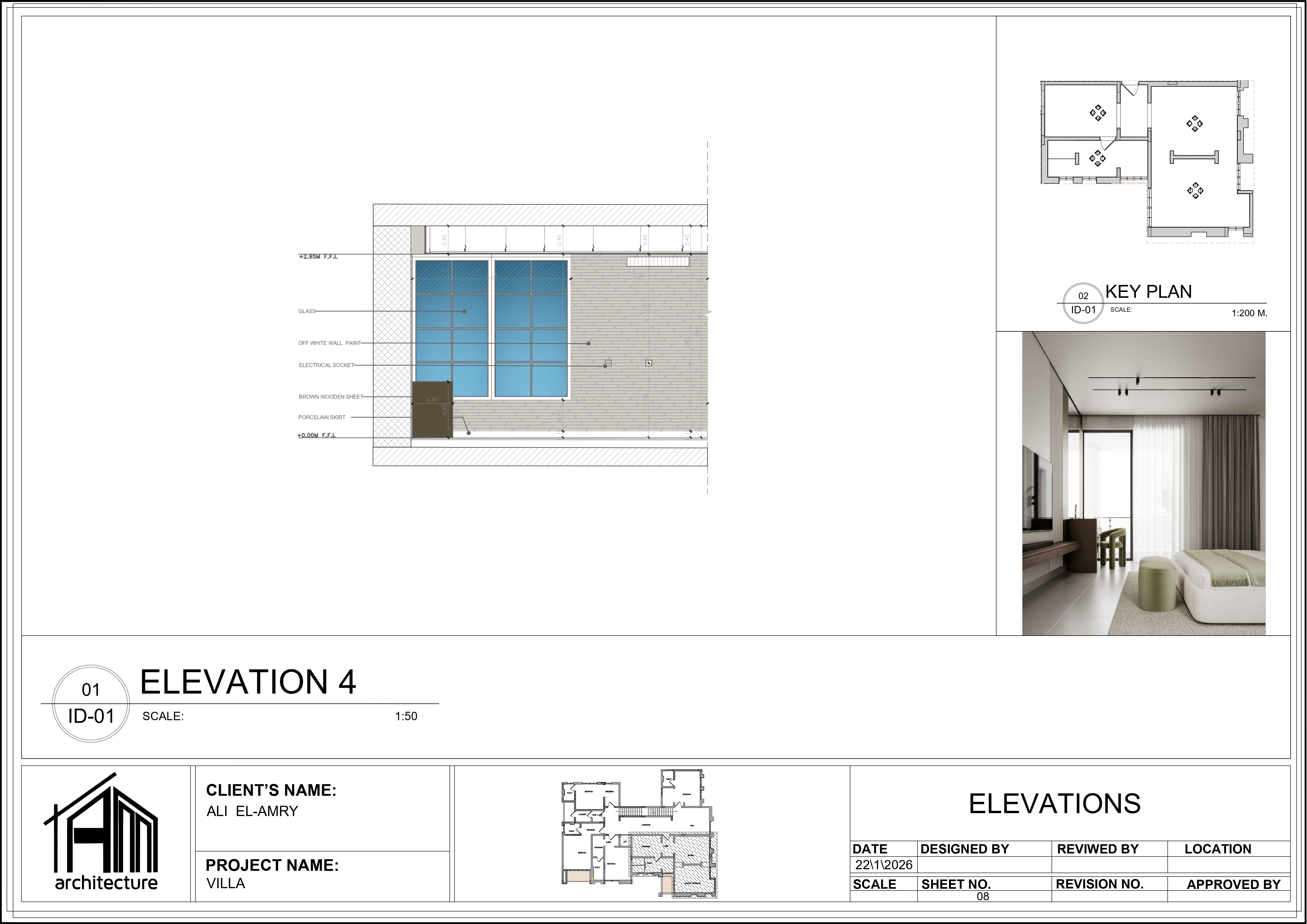 沙特阿拉伯主卧套房施工图项目丨ZAD-14