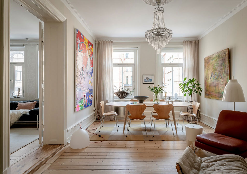 色彩斑斓的瑞典公寓 | 现代艺术装点生活空间-6