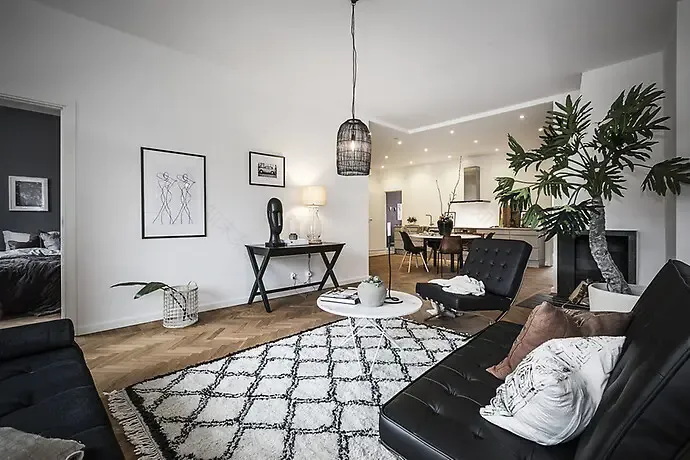 瑞典 110 平米老建筑里的现代魅力-1