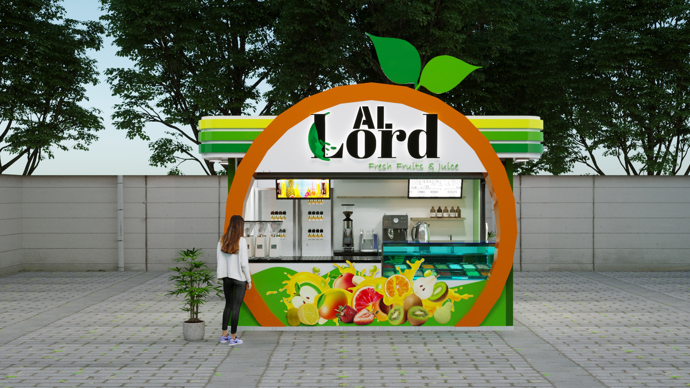 kiosk for fresh fruits & juice 3*4 approved-0
