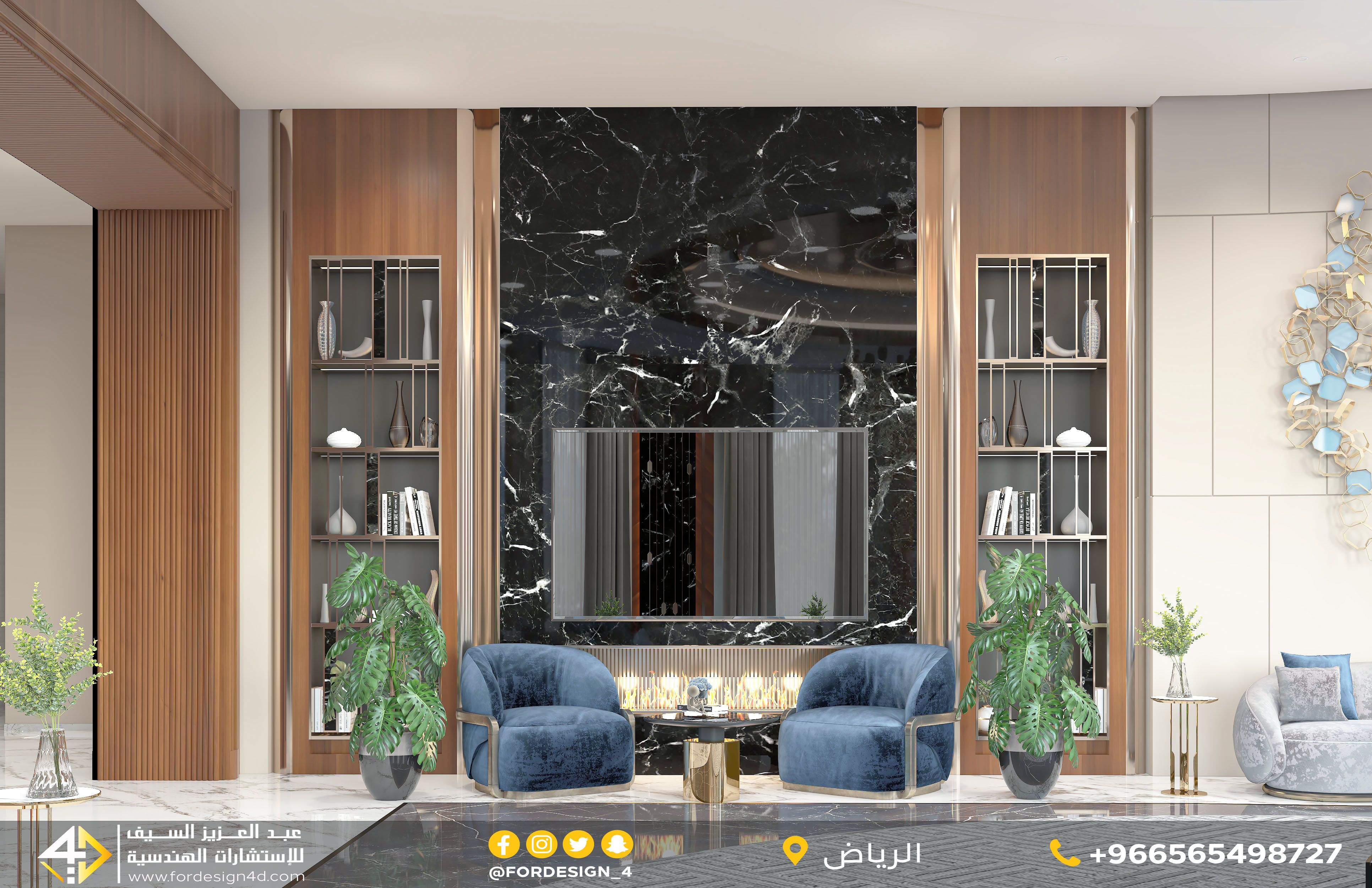 Luxury dark Men majlis in palace in KSA-2