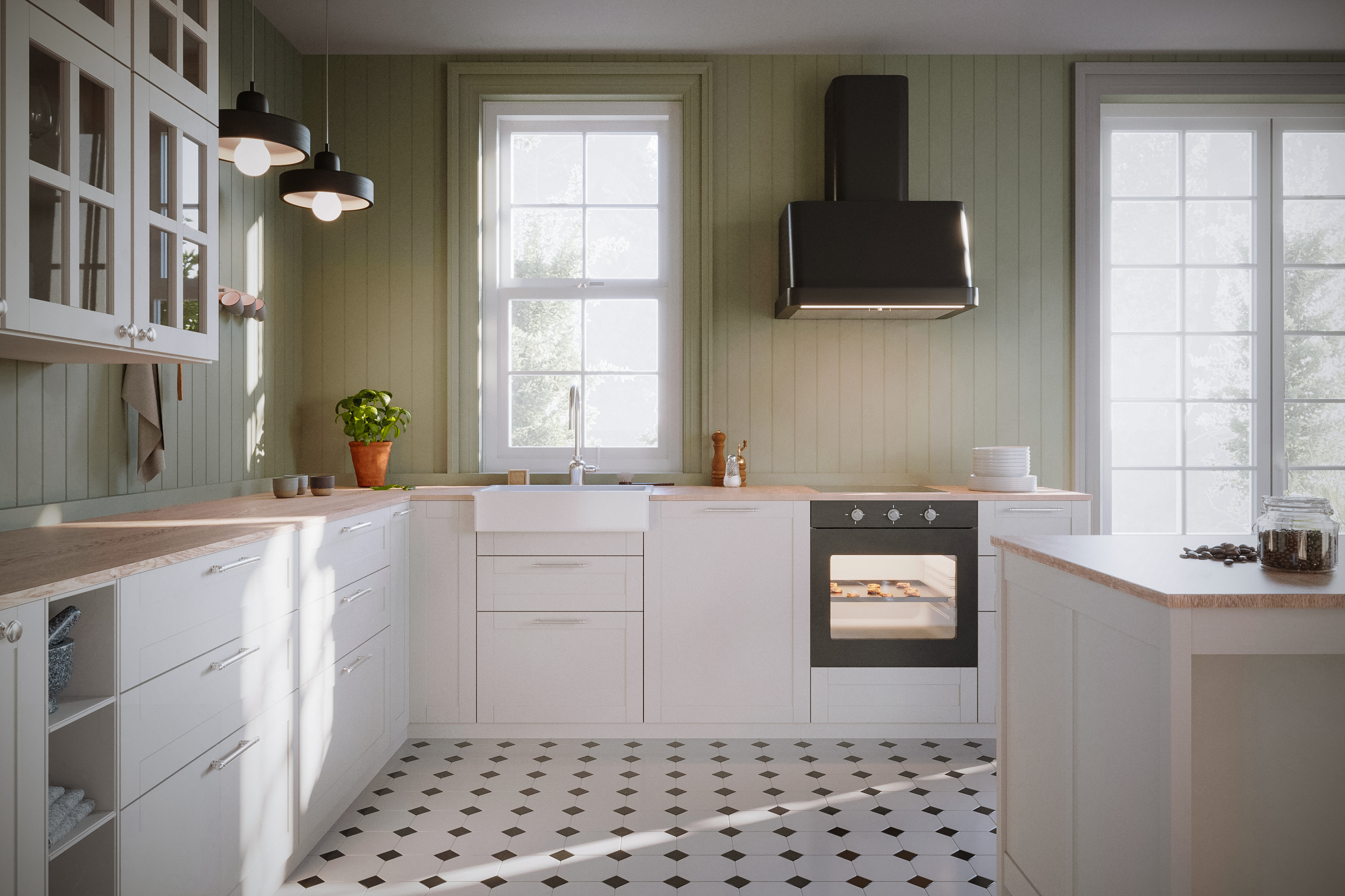 Pastel Cottage Kitchen - Broxburn, Scotland-4