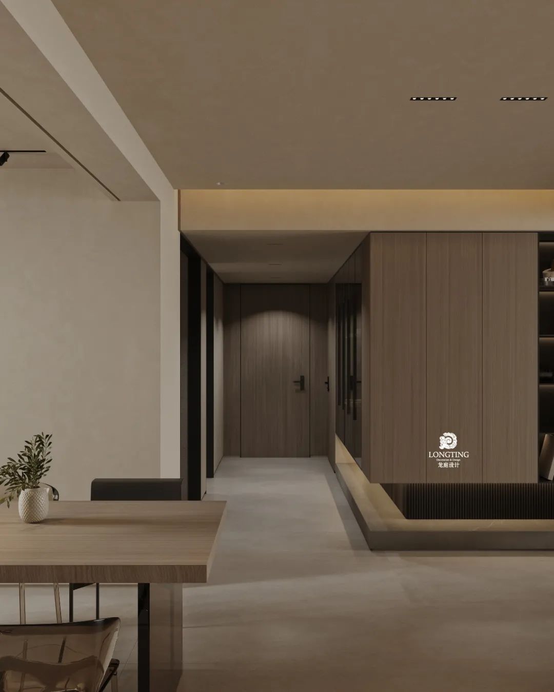 红树湾 200 方,灰褐极简主义家居空间丨龙庭设计-8