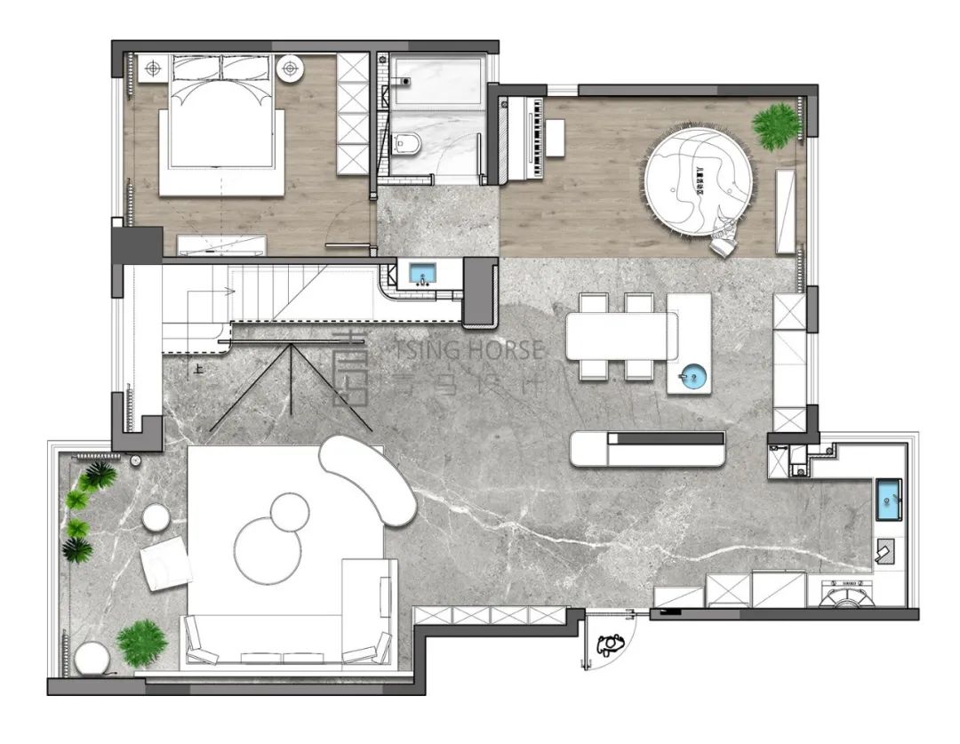 蓝光公园华府顶复丨青马别墅设计-26
