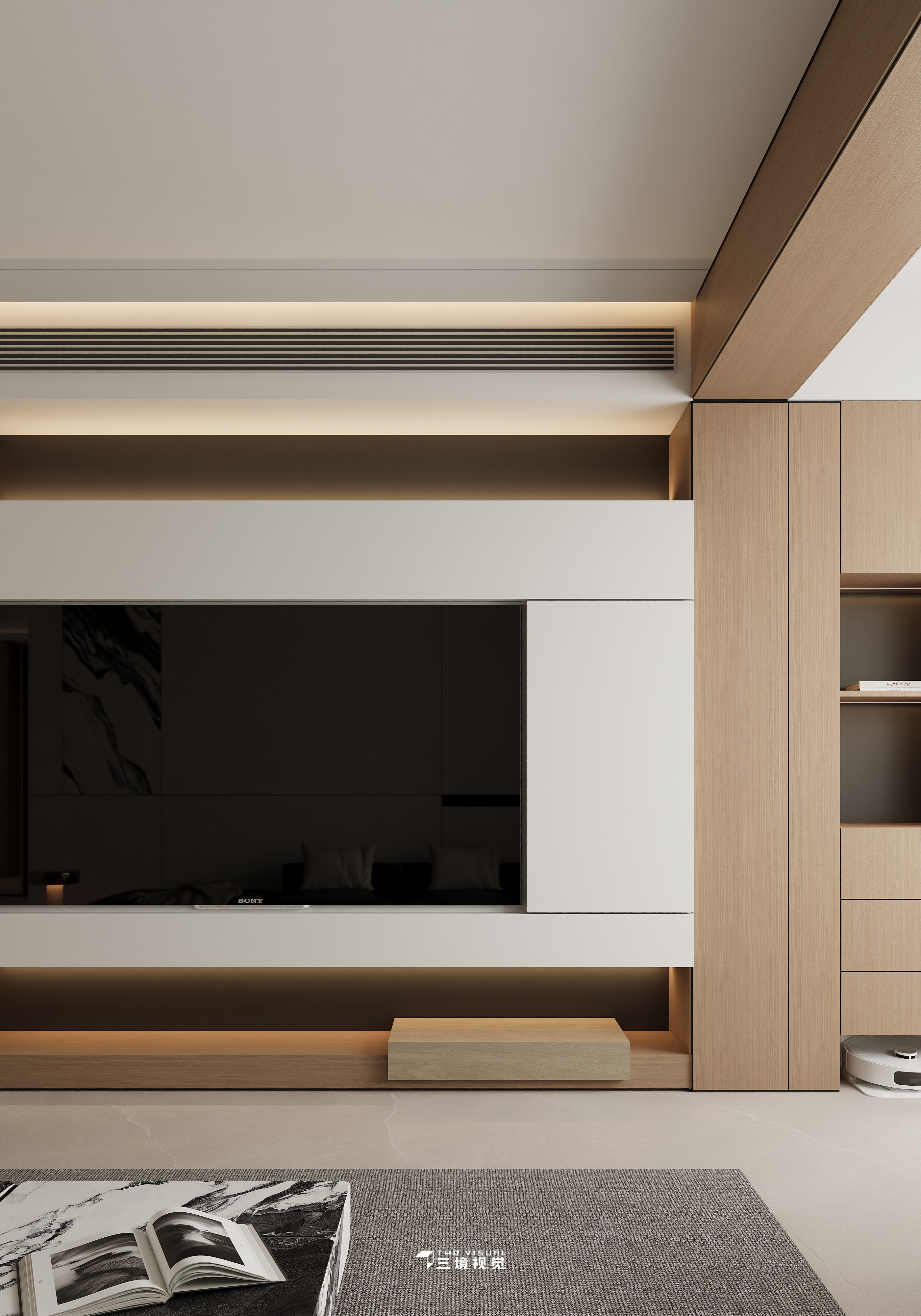 住宅-原木现代风客厅卧室设计-4