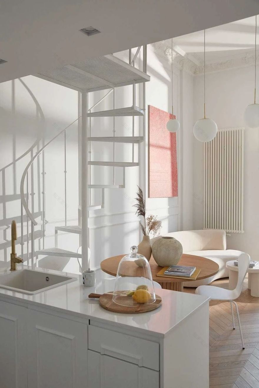 新作 Loft Factory Studio,母女俩的70㎡绝美小窝,高级感爆棚!-14