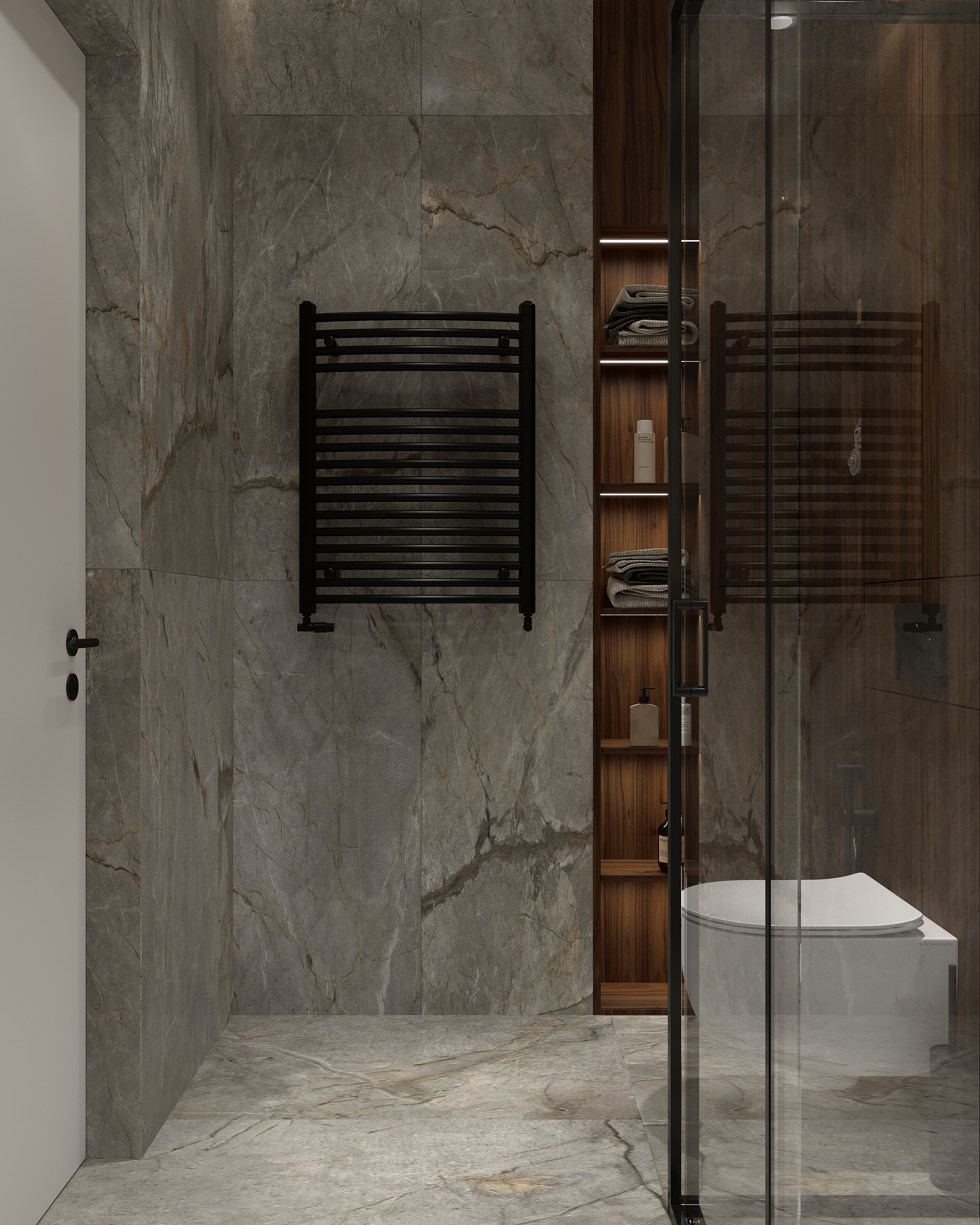 Modern apartment with a terracotta accent-25