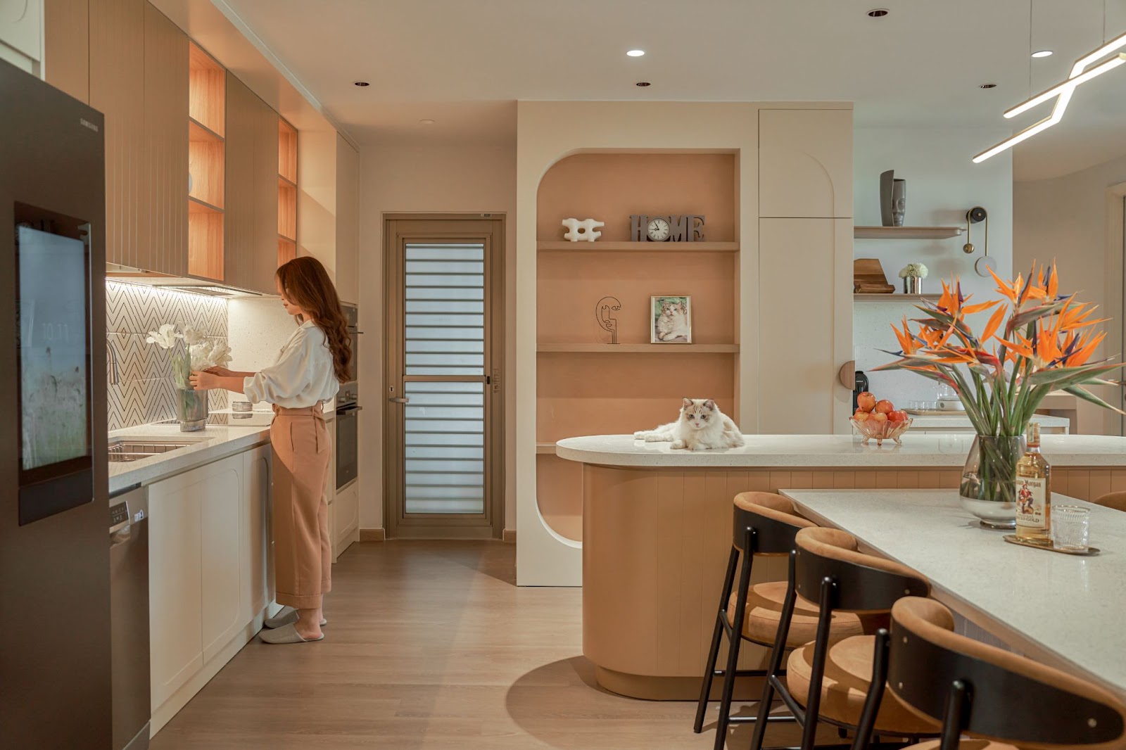 现代奶油风平层丨越南胡志明市-15