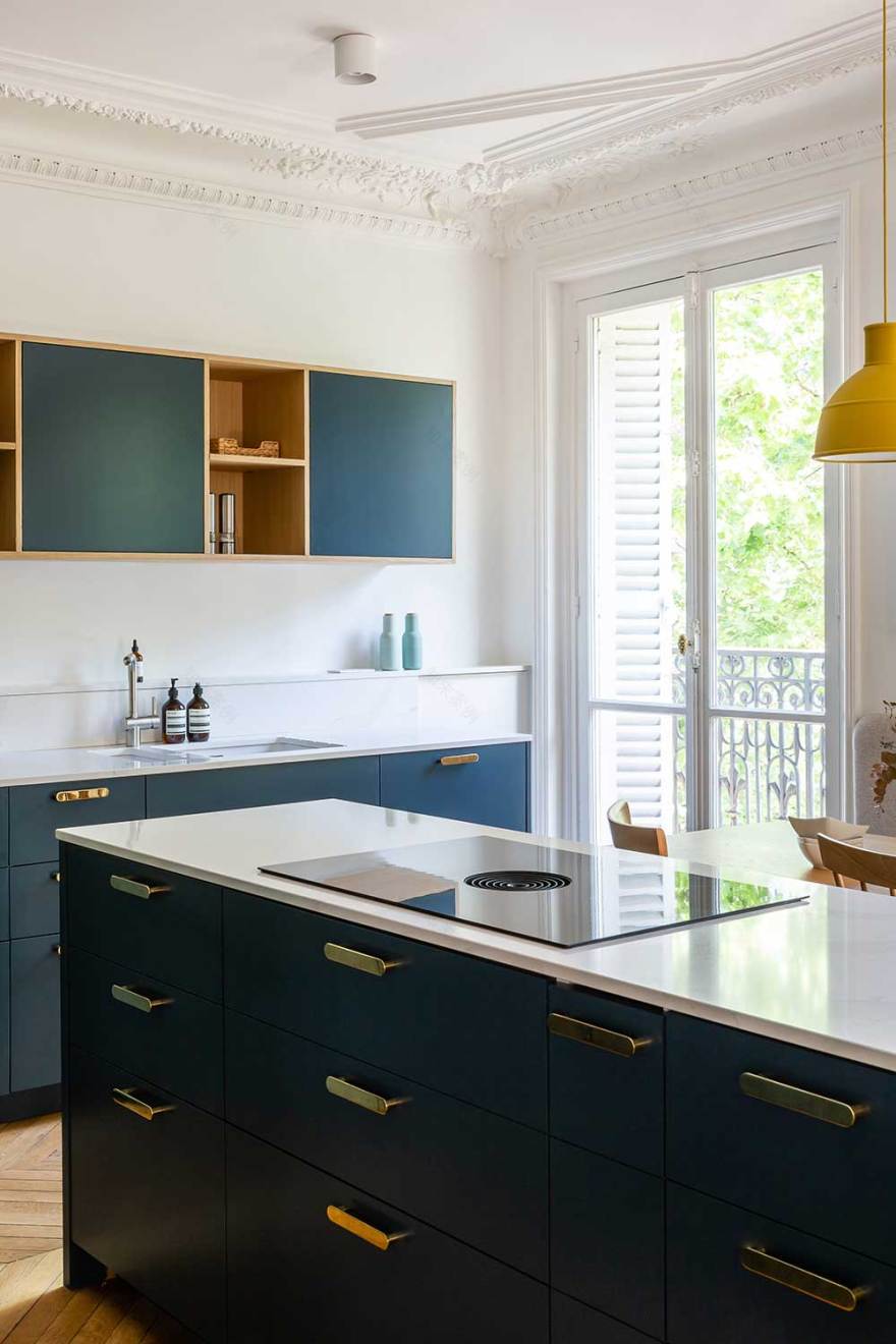 巴黎 16 区优雅公寓设计,展现深色调的独特魅力-8