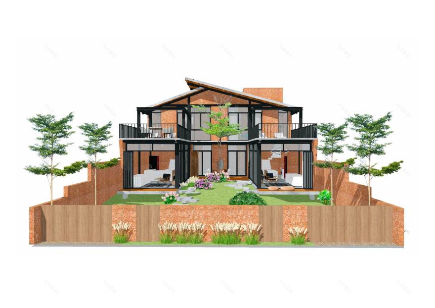 山间双户共享家园·Sơn Trà半岛自然美景中的简约别墅设计-44