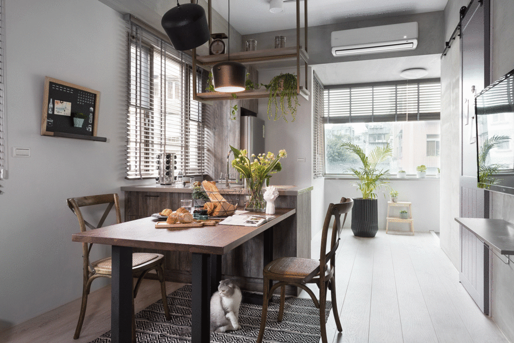 现代工业风 31㎡住宅，寓子设计诠释水泥墙与木质的完美融合-1